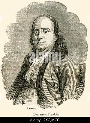 USA , Benjamin Franklin, US-Staatsmann , immagine da : le Magasin Pittoresque, 1837 / USA , Benjamin Franklin, statista statunitense , immagine da : le Magasin Pittoresque , 1837 . Foto Stock