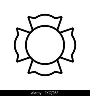 Collezione di set di logo vettoriali per l'icona del badge dei Vigili del fuoco vuota per l'interfaccia utente dell'app Web Illustrazione Vettoriale