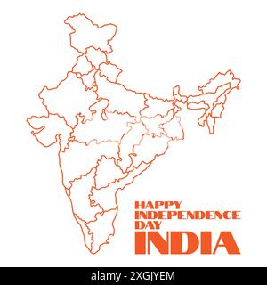 Icona vettoriale del giorno dell'indipendenza dell'India. Banner India Day. Buon giorno dell'indipendenza India 15 agosto Illustrazione Vettoriale
