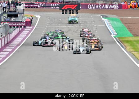 Towcester, Regno Unito. 7 luglio 2024. Partenza del Gran Premio di Gran Bretagna della Qatar Airways di Formula 1 a Silverstone, Towcester, Northamptonshire, Regno Unito. Crediti: LFP/Alamy Live News Foto Stock