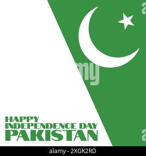 Icona vettoriale Pakistan Independence Day. Bandiera del giorno del Pakistan. Buon giorno dell'indipendenza Pakistan Illustrazione Vettoriale