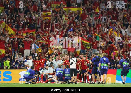 Partita di semifinale UEFA EURO 2024 tra Spagna e Francia alla Munich Football Arena il 9 luglio 2024 a Monaco, Germania. Halbfinale zwischen Spanien und Frankreich Copyright by : sampics Photographie Bierbaumstrasse 6 81243 München TEL.: ++49/89/82908620 , FAX : ++49/89/82908621 , e-mail : sampics@t-online.de Bankverbindung : Hypovereinsbank München Konto : 1640175229 , BLZ 70020270 IBAN : DE78700202701640175229 BIC : HYVEDEMMXXX weitunsie motive : www.augenklick.de finter : Den Foto Stock