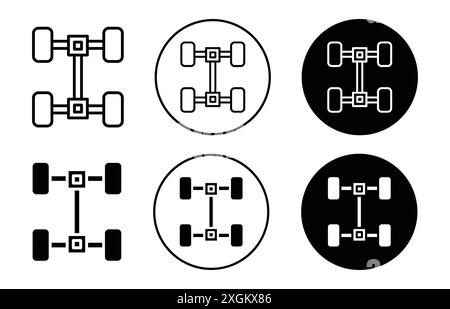 logo icona assale per auto contorno vettoriale in bianco e nero Illustrazione Vettoriale