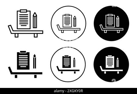 icona trattamento psicologico logo segno vettoriale contorno in bianco e nero Illustrazione Vettoriale