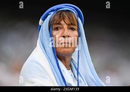 East Rutherford, Stati Uniti. 16 novembre 2022. EAST RUTHERFORD, STATI UNITI - 10 LUGLIO: Tifosi e tifosi argentini durante la partita CONMEBOL Copa America USA 2024 tra Canada e Argentina al MetLife Stadium il 10 luglio 2024 a East Rutherford, Stati Uniti. (Foto di Pablo Morano/Agenzia BSR) credito: Agenzia BSR/Alamy Live News Foto Stock