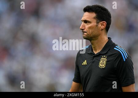 East Rutherford, Stati Uniti. 16 novembre 2022. EAST RUTHERFORD, STATI UNITI - 10 LUGLIO: Allenatore dell'Argentina Lionel Scaloni durante la partita CONMEBOL Copa America USA 2024 tra Canada e Argentina al MetLife Stadium il 10 luglio 2024 a East Rutherford, Stati Uniti. (Foto di Pablo Morano/Agenzia BSR) credito: Agenzia BSR/Alamy Live News Foto Stock