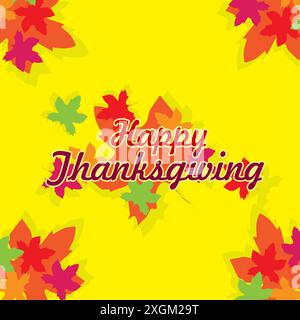 Illustrazione di sfondo del Ringraziamento. Poster tipografico disegnato a mano. Testo celebrativo, icona o badge. Sfondo vettoriale. Illustrazione Vettoriale