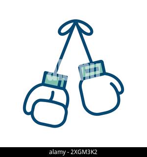 modello di design vettoriale icona guanto da boxe su sfondo bianco Illustrazione Vettoriale