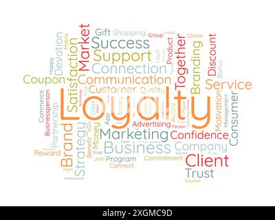 Modello cloud di loyalty. Background vettoriale del concetto di gestione dei progressi. Illustrazione Vettoriale