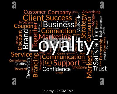 Modello cloud di loyalty. Background vettoriale del concetto di gestione dei progressi. Illustrazione Vettoriale