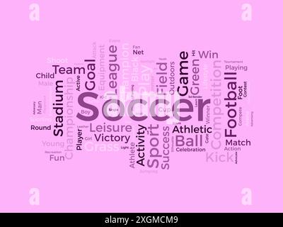 Modello wordcloud calcio. Sfondo vettoriale Sport Concept. Illustrazione Vettoriale