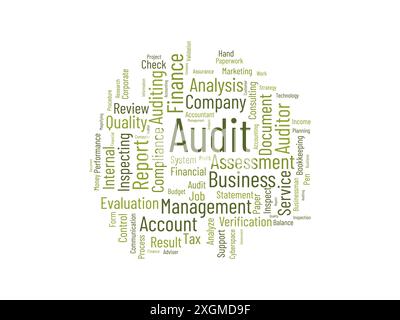 Controlla il modello wordcloud. Background vettoriale del concetto aziendale. Illustrazione Vettoriale