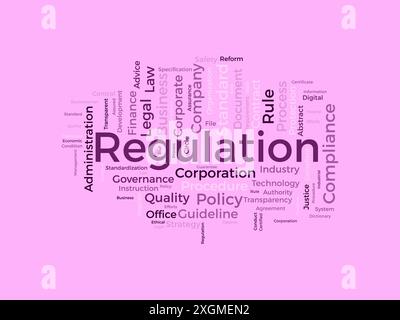 Modello wordcloud regolamentare. Background vettoriale del concetto aziendale. Illustrazione Vettoriale