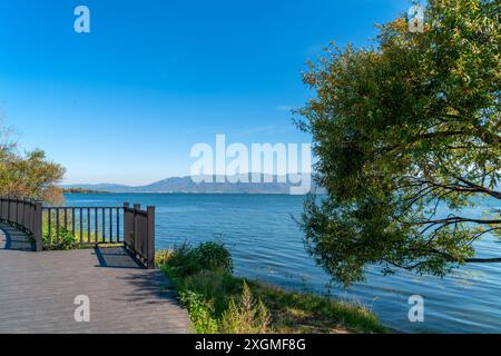 Paesaggio del lago di Erhai, situato a Dali, Yunnan, Cina. Foto Stock