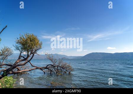 Paesaggio del lago di Erhai, situato a Dali, Yunnan, Cina. Foto Stock