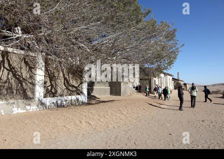 Città fantasma Kolmmannskuppe, dal tempo della febbre dei diamanti, deserto del Namib, Africa. Il Namib è il deserto più antico della terra ed è un mondo UNESCO Foto Stock