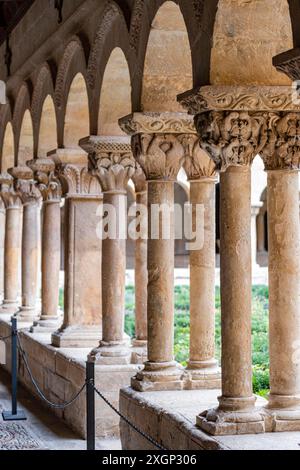 Chiostro di Santo Domingo de Silos, provincia di Burgos, Spagna Foto Stock