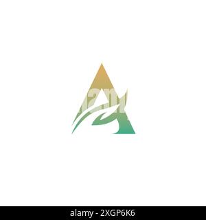 Letter A Logo Design. Simbolo lamelle A iniziale Illustrazione Vettoriale