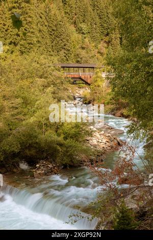 Sul fiume Passiere nel muschio di Passiria, alto Adige Foto Stock