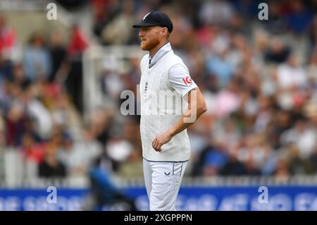 Londra, Inghilterra. 10 luglio 2024. Ben Stokes durante il primo giorno del Rothesay First Men’s test tra Inghilterra e Indie occidentali al Lord’s Cricket Ground. Kyle Andrews/Alamy Live News. Foto Stock