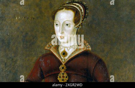 LADY JANE GRAY (1537-1554) nobildonna inglese che rivendicò brevemente il trono d'Inghilterra e d'Irlanda nel luglio 1553. Dettaglio tratto dal ritratto di Streatham Foto Stock