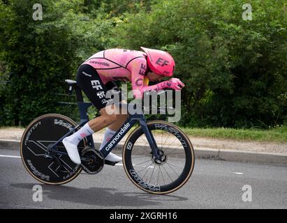 Stefan Bissegger, EF Education-EasyPost, 2024 Tour de france tappa 7 orario da Nuits-Saint-Georges a Gevrey-Chambertin, Borgogna, Francia. Foto Stock