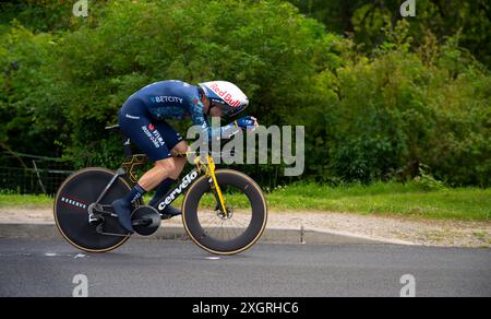 Wout van Aert, Team Visma-Lease a Bike, 2024 Tour de france tappa 7 orario da Nuits-Saint-Georges a Gevrey-Chambertin, Borgogna, Francia. Foto Stock