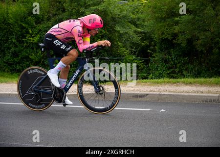 Alberto Bettiol, EF Education-EasyPost, 2024 Tour de france tappa 7 orario da Nuits-Saint-Georges a Gevrey-Chambertin, Borgogna, Francia. Foto Stock