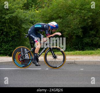 Aleksandr Vlasov, Red Bull-Bora-Hansgrohe, 2024 Tour de france tappa 7 orario da Nuits-Saint-Georges a Gevrey-Chambertin, Borgogna, Francia. Foto Stock