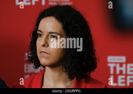 Bruxelles, Belgio. 10 luglio 2024. I deputati europei Manon Aubry tengono una conferenza stampa al Parlamento europeo a Bruxelles, in Belgio, il 10 luglio 2024. Crediti: ALEXANDROS MICHAILIDIS/Alamy Live News Foto Stock