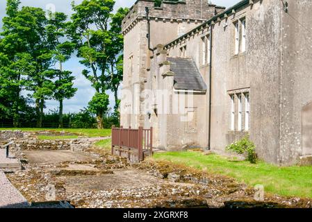 Casa del XVII secolo a Birdoswald Roman Fort Gilsland, Brampton, Cumbria, Inghilterra Foto Stock