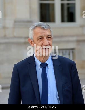 Parigi, Francia. 7 febbraio 2021. Il neoeletto deputato francese Michel Castelloni arriva all'Assemblea nazionale francese a Parigi il 9 luglio 2024, dopo il secondo turno delle elezioni legislative francesi. Foto di Karim Ait Adjedjou/ABACAPRESS. COM credito: Abaca Press/Alamy Live News Foto Stock