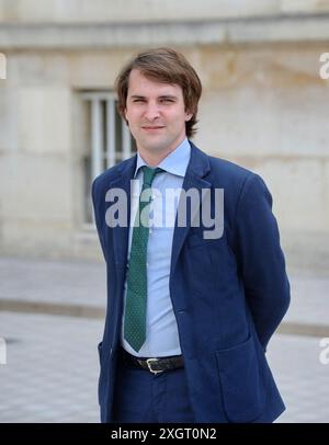 Parigi, Francia. 7 febbraio 2021. Il neoeletto deputato francese Bartolome Lenoir arriva all'Assemblea nazionale francese a Parigi il 9 luglio 2024, dopo il secondo turno delle elezioni legislative francesi. Foto di Karim Ait Adjedjou/ABACAPRESS. COM credito: Abaca Press/Alamy Live News Foto Stock