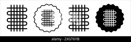 Icona della bobina del condensatore, logo, contorno vettoriale in bianco e nero Illustrazione Vettoriale