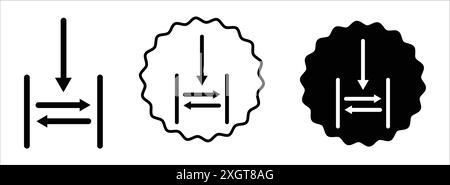 Il logo dell'icona GAP indica il contorno vettoriale in bianco e nero Illustrazione Vettoriale