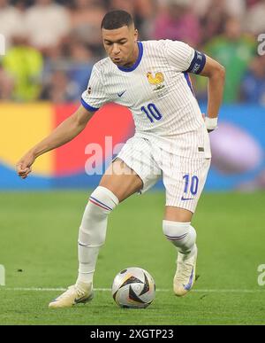 Il francese Kylian Mbappe durante la semifinale di UEFA Euro 2024 alla Munich Football Arena, in Germania. Data foto: Martedì 9 luglio 2024. Foto Stock