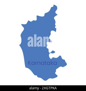 Icona vettore mappa di stato del Karnataka. Icona dello stato della provincia del Karnataka in India. Mappa Karnataka Illustrazione Vettoriale