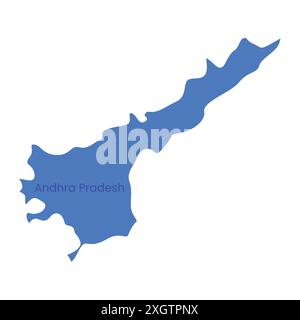 Andhra Pradesh State Map Vector icona. India Andhra Pradesh Province State Icon. Mappa di Andhra Pradesh Illustrazione Vettoriale