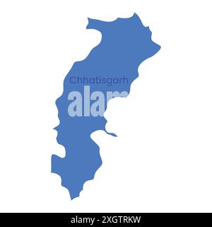 Icona vettore mappa di stato Chhattisgarh. Icona di stato della provincia indiana di Chhattisgarh. Mappa di Chhattisgarh Illustrazione Vettoriale