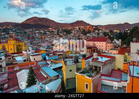 Vista sul tetto di Guanajuato, Messico Foto Stock