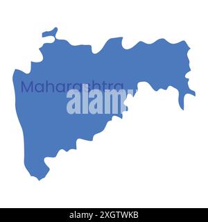 Icona vettore mappa di stato del Maharashtra. Icona di stato della provincia del Maharashtra in India. Mappa del Maharashtra Illustrazione Vettoriale