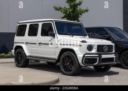 Indianapolis - 7 luglio 2024: Usato Mercedes-Benz G63 AMG display. Per quanto riguarda i prezzi, Mercedes vende auto usate per soddisfare la domanda. IL MIO: 2021 Foto Stock