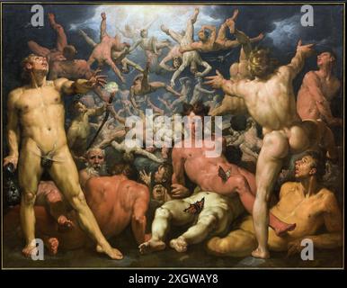 La caduta dei Titans di Cornelis Cornelisz van Haarlem (1596–1598) Foto Stock