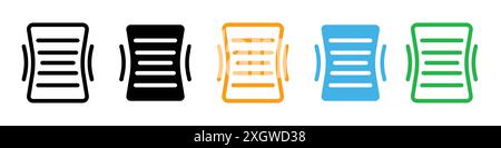 Logo icona compressore file contorno vettoriale in bianco e nero Illustrazione Vettoriale