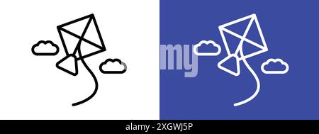 Contorno vettoriale del logo dell'icona Makar sankranti in bianco e nero Illustrazione Vettoriale