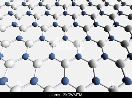 Modello molecolare di foglio di nitruro di boro Foto Stock