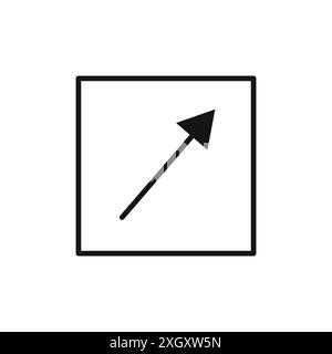 Espandi il contorno vettoriale del logo dell'icona in bianco e nero Illustrazione Vettoriale