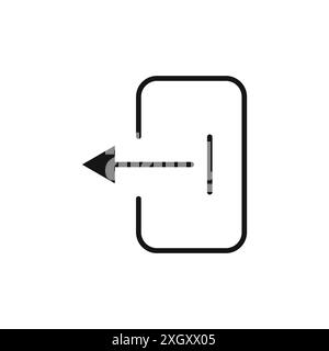 Icona di disconnessione, logo, contorno vettoriale in bianco e nero Illustrazione Vettoriale