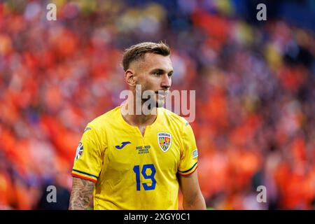 Monaco, Germania. 2 luglio 2024. Denis Dragus (Romania) visto durante il turno di UEFA Euro 2024 tra Romania e Paesi Bassi all'Allianz Arena. Punteggio finale; Romania 0:3 Paesi Bassi. Credito: SOPA Images Limited/Alamy Live News Foto Stock