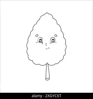 Libro da colorare per bambini. Personaggio cartoon. Illustrazione vettoriale. Profilo a contorno nero. Isolato su sfondo bianco. Tema autunno. Illustrazione Vettoriale